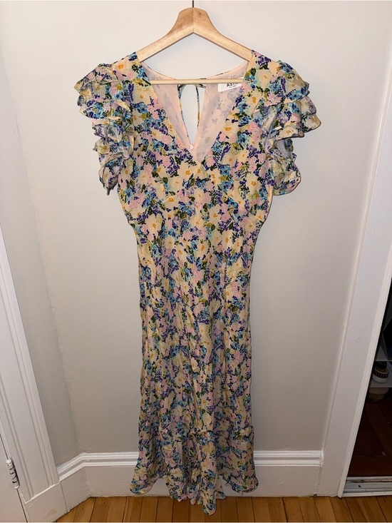Astr Dresses & Skirts - Astr Pastel Yellow Floral Ruffle Maxi Dress